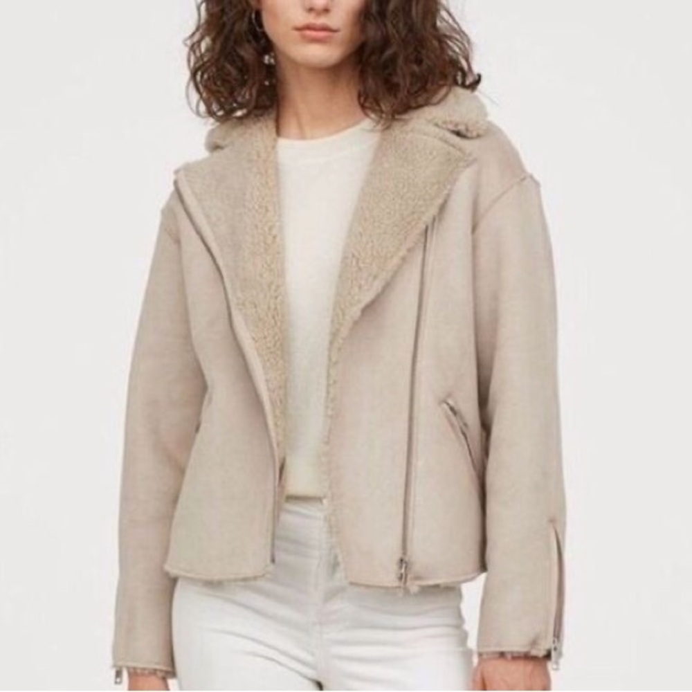 Zip Up Jacket Faux Suede Shearling Lined - Picture 3 of 9